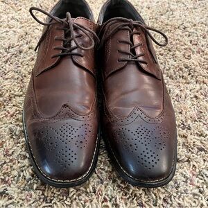 Joseph Abboud Brogue Oxford Wingtip Brown Men’s Dress Shoes Size 11D